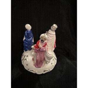 VNTG  Commodore Ceramic Christmas Wiseman 3 Kings Candle Holder- Japan